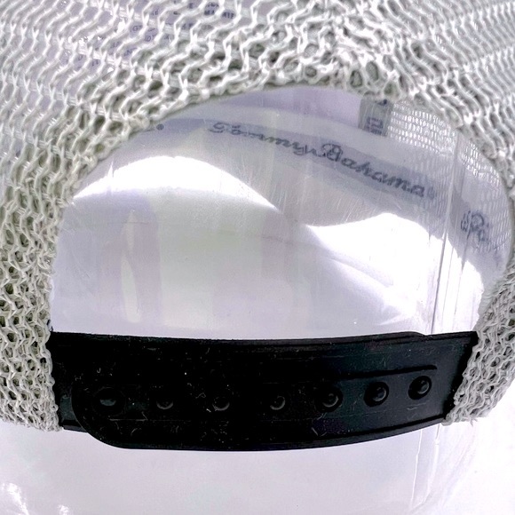 TOMMY BAHAMA CAP HAT, FRONT IS WHITE BACK IS GREY MESH & LOGO ADJ. STRAP, UNISEX - Picture 10 of 15